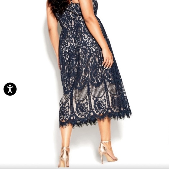 City Chic navy sweety darling lace overlay dress New - Picture 2 of 5